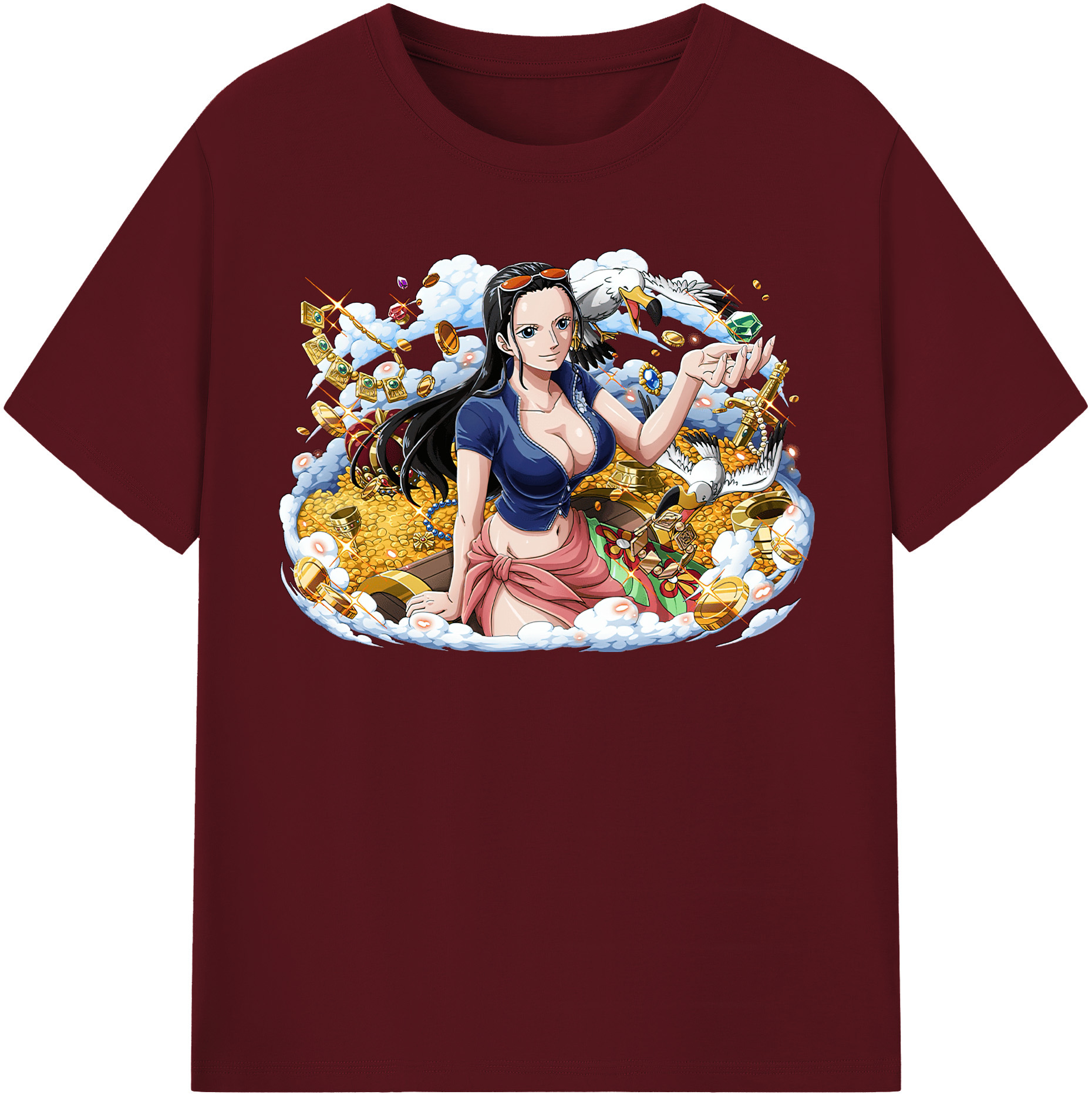 ワンピース ニコ・ロビン ONE PIECE Nico Robin 綿100％半袖Tシャツ（フロントプリント）